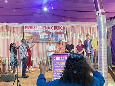 A prayer moment for the AGLM-UK team on their visit to ugand on 1st/03/2026